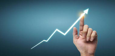 Finansal gösterge ve muhasebe piyasa analizi grafiklerinin el ele dokunması