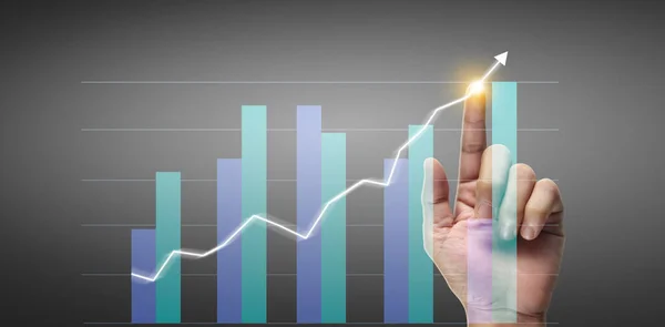 Pénzügyi Mutató Számvitel Piacgazdasági Elemzési Diagramjának Kézzel Fogható Grafikonjai — Stock Fotó