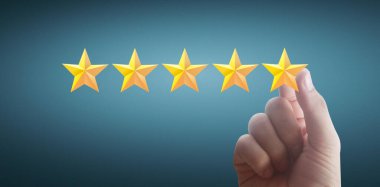  Beş yıldız artıyor. Değerlendirme ve sınıflandırma kavramını arttır