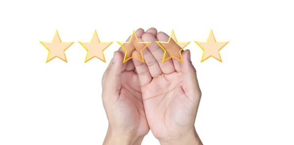 Aumentando Cinco Estrellas Aumentar Evaluación Calificación Concepto Clasificación —  Fotos de Stock