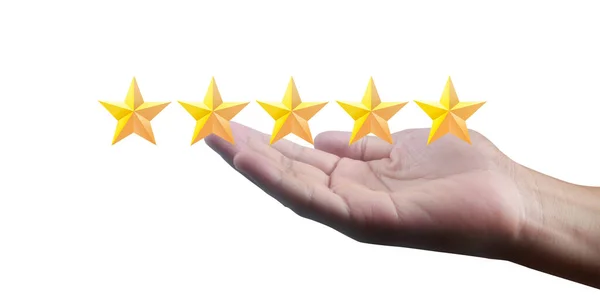 Fünf Sterne Mehr Erhöhung Der Bewertung Und Klassifizierung Von Ratings — Stockfoto