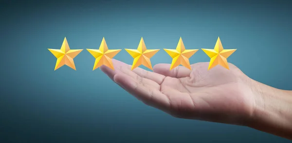 Increasing Five Stars Increase Rating Evaluation Classification Concept — Stock Photo, Image