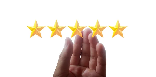 Aumentando Cinco Estrellas Aumentar Evaluación Calificación Concepto Clasificación — Foto de Stock