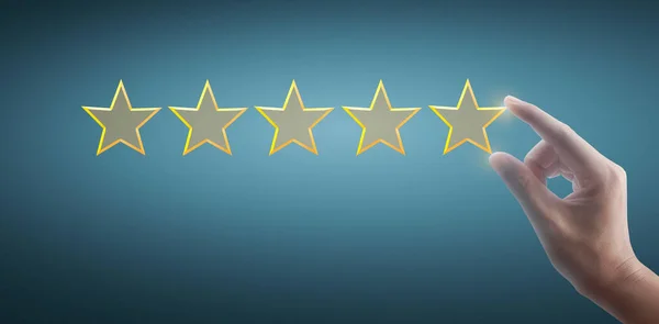 Aumentano Cinque Stelle Aumentare Concetto Valutazione Classificazione Del Rating — Foto Stock