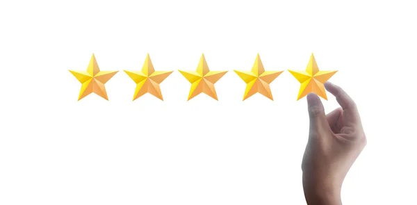 Increasing Five Stars Increase Rating Evaluation Classification Concept — Stock Photo, Image