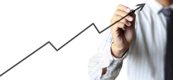 Hand Drawing Chart Graph Stock Growth — Stock Photo, Image