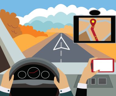 Modern haritalar ve uygulamalarla arabada Gezgini kullanarak