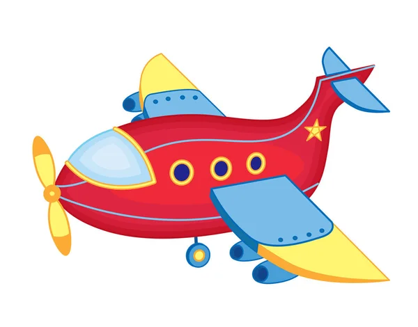 Cute Toy Airplane Vector Illustration — Stock Vector
