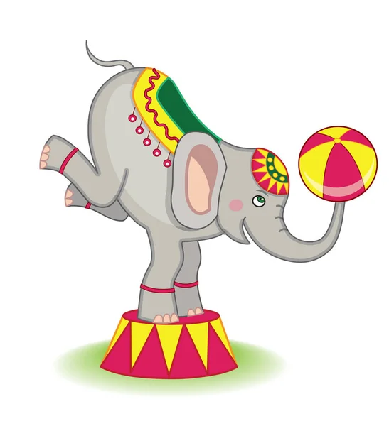 Elephant Exploitation Circus Vector Illustration — Stock Vector