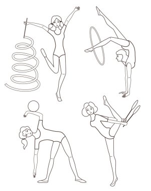 Jimnastikçi karakter vektör çizim