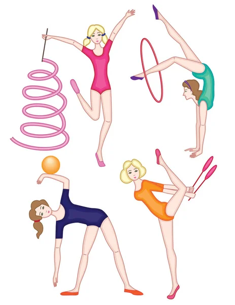 Gymnast Karaktär Vektorillustration — Stock vektor