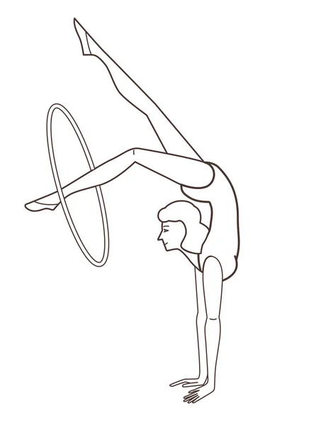 Gymnast Personagem Vetor Ilustração — Vetor de Stock