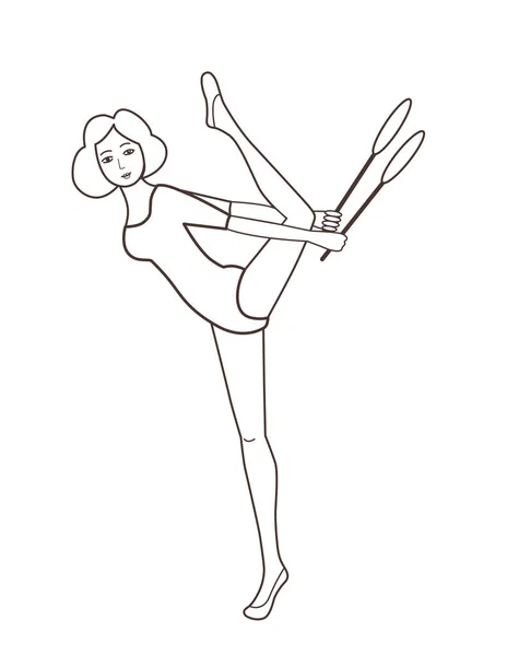 Gymnast Personagem Vetor Ilustração — Vetor de Stock