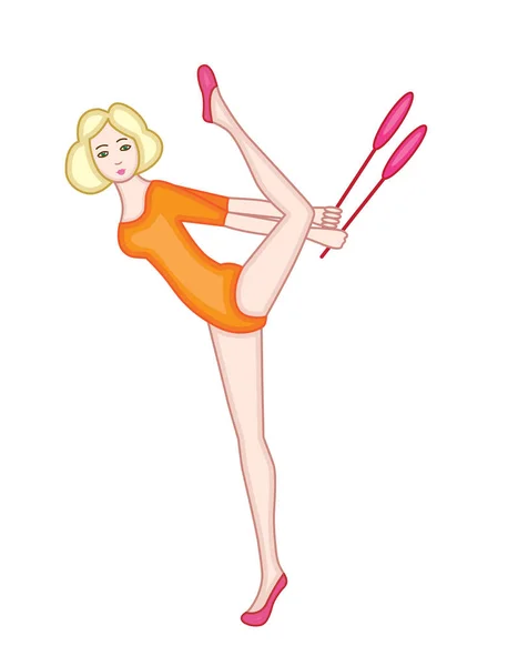 Gymnast Character Vector Illustration — Stock Vector