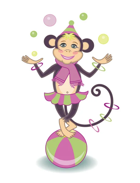 Color Monkey Vector Illustration — Stock Vector