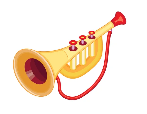 Roztomilá Hračka Trumpeta Vektorové Ilustrace — Stockový vektor