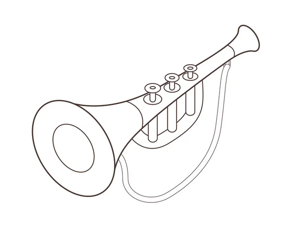 Sevimli Oyuncak Trompet Vektör Çizim — Stok Vektör