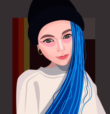 kadın renkli portre boyama kitabı için 