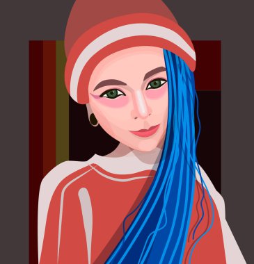 kadın renkli portre boyama kitabı için 