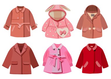 moda çocuk giyim koleksiyonu vektör illüstrasyon