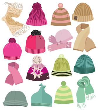 Moda başlıkları koleksiyonu (vektör illüstrasyonu)