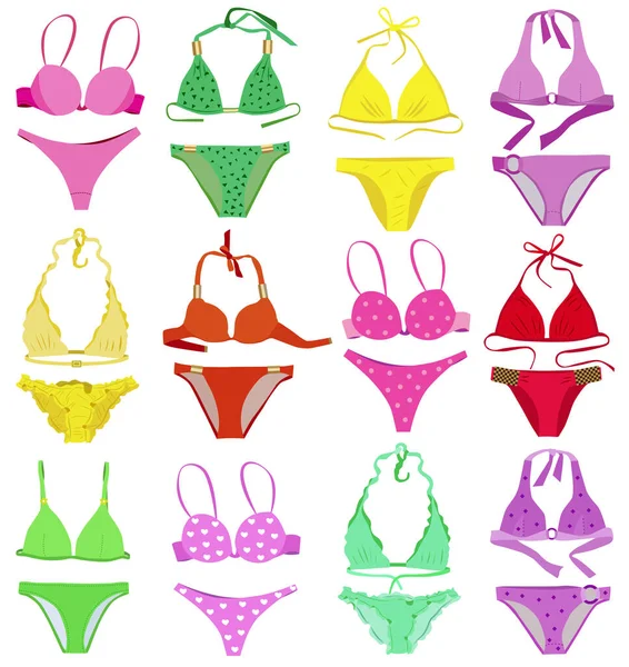 Set Swimsuit Vector Illustration — Stock Vector