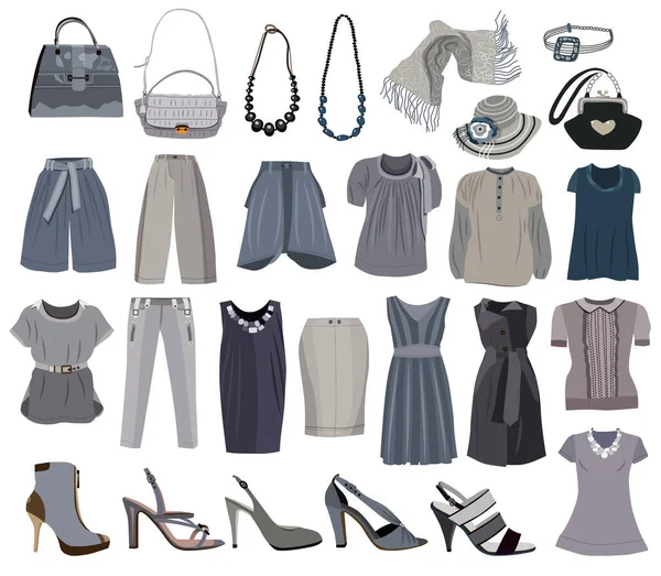 Collection Vêtements Pour Femmes Mode — Image vectorielle