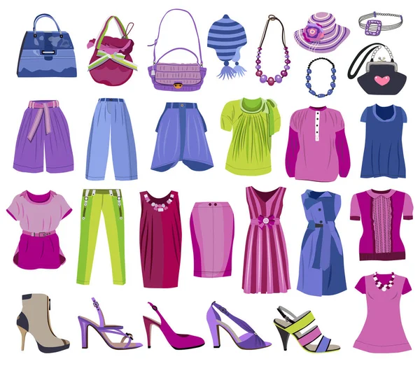 Collection Vêtements Pour Femmes Mode — Image vectorielle