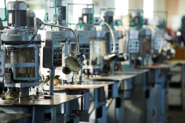 Metal Makine birimlerinin satır içinde endüstriyel arka planı, kopya alanı