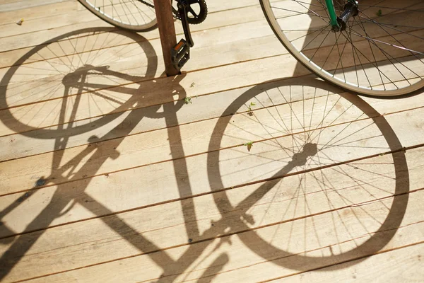 Πάνω Από Την Όψη Φόντο Της Σκιάς Ποδηλάτου Πάνω Από — Φωτογραφία Αρχείου