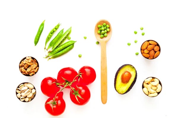 Ingredientes para la dieta cetogénica. El concepto de alimentación saludable. Primer plano — Foto de Stock