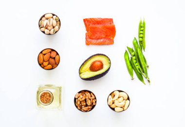 Ketojenik diyet için gerekli malzemeler. Sağlıklı beslenme kavramı.