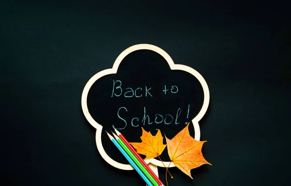 Vissza az iskolába Chalkboard háttérben. Közeli — Stock Fotó