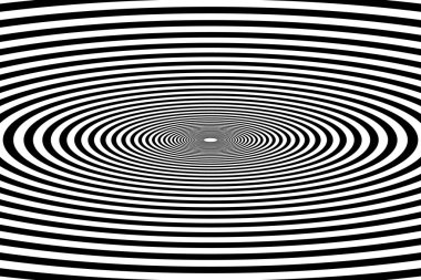 Oval tünel, siyah ve beyaz geometrik psychedelic optik drawin
