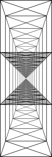 Drievoudige tunnel met lange gangen, transparante muren, psychedeli — Stockvector