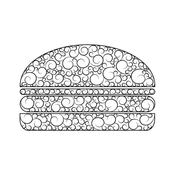 Kış desenli hamburger, bayram afişi, sosisli çizburger.