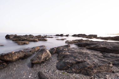 Sahil, uzun pozlama buzlu