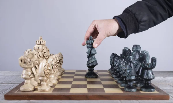 Шахматные Фигуры Приведены Порядок Приведены Положение Короля — стоковое фото