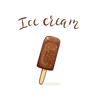 Renkli Sprinkles ile çikolatalı dondurma