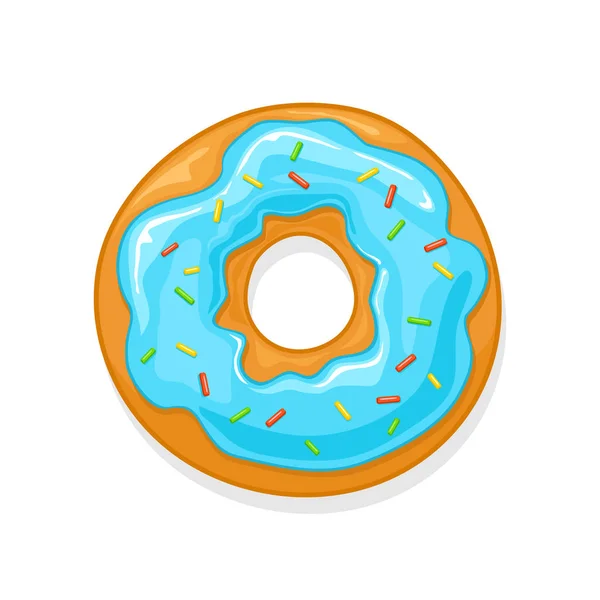 Donut with blue glaze — Stock Vector