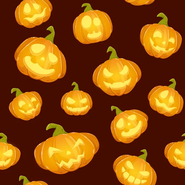 Fondo Oscuro Sin Costuras Con Linternas Calabaza Para Halloween Con — Archivo Imágenes Vectoriales