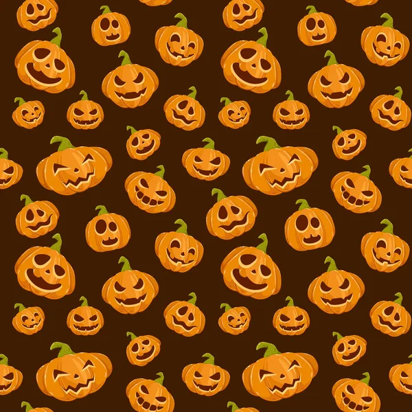 Halloween Bezszwowe Tło Dyni Latarnie Uśmiechem Ilustracja — Wektor stockowy