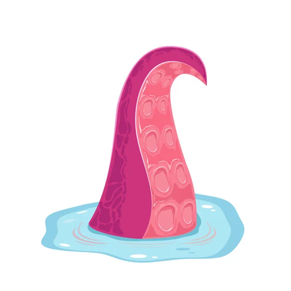 Reuze Octopus Tentakels Water Geïsoleerd Een Witte Achtergrond Illustratie — Stockvector