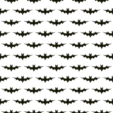 Uçan yarasalar, illüstrasyon ile Cadılar Bayramı için sorunsuz arka plan.