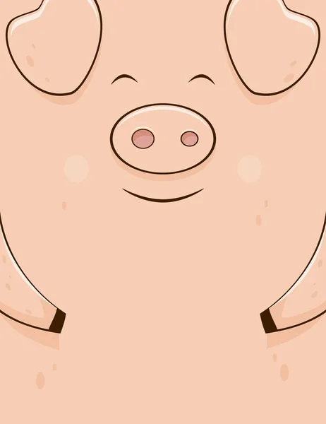 Nouvelle Année Carte Rose Avec Cochon Heureux Illustration — Image vectorielle