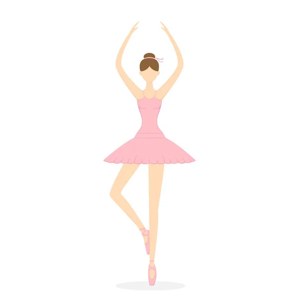 Linda Bailarina Aislada Sobre Fondo Blanco Ilustración — Vector de stock