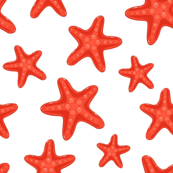 Fondo sin costuras con estrellas de mar — Vector de stock