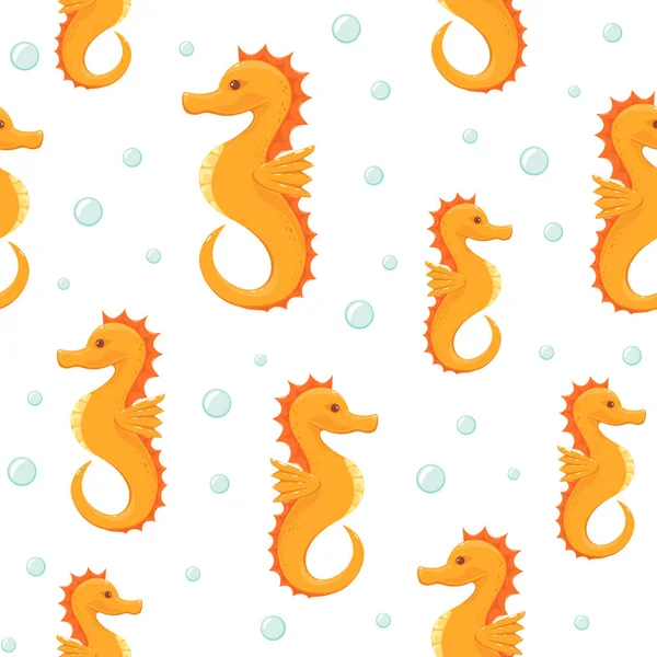 Seamless Background with Seahorses
