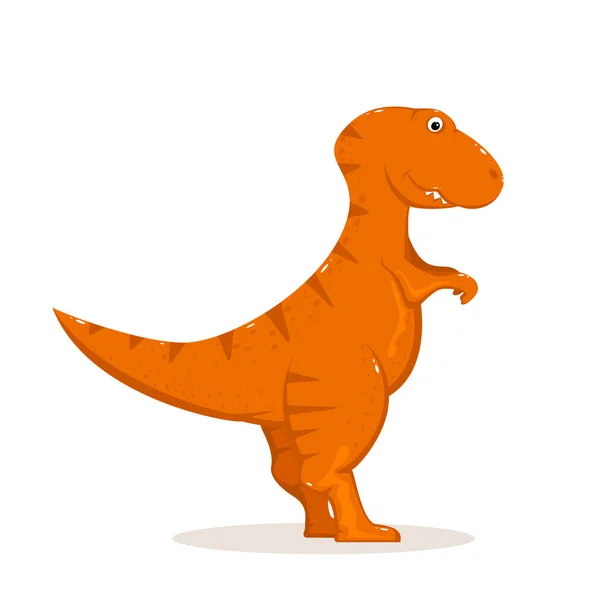 Orangefarbener Dinosaurier auf weißem Hintergrund — Stockvektor