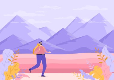 Seyahat etmek sırt çantası içinde doğa ile